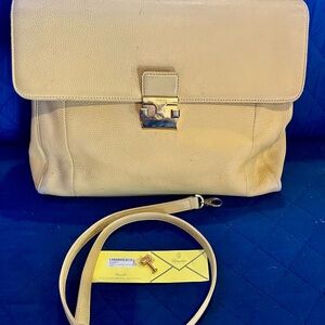 Pineider Country Leather Work Bag Made In Italy